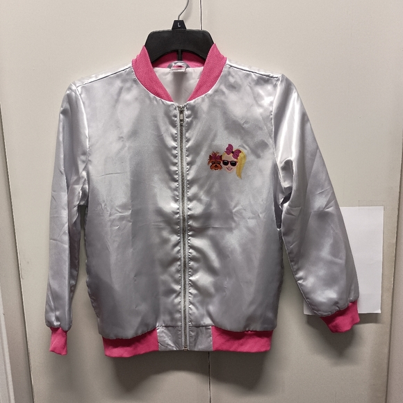 JOJO SIWA BOX EXCLUSIVE Silver Bomber Jacket Never Worn Size M - Picture 1 of 7